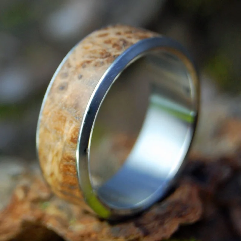 Dark Golden | Men's Golden Box Elder Wood & Titanium Wedding Ring