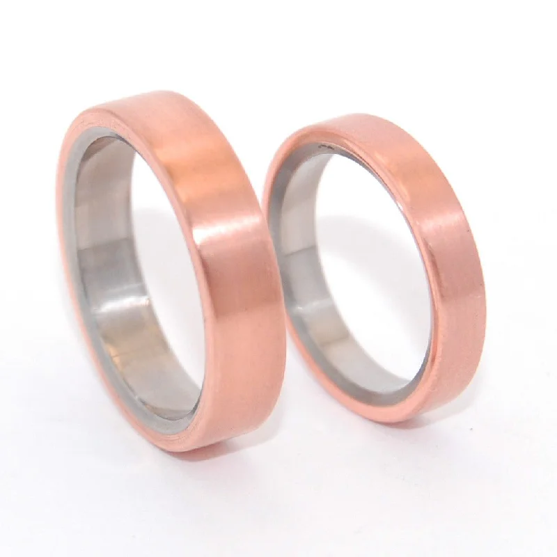 Allemande | Copper & Titanium Wedding Ring Set