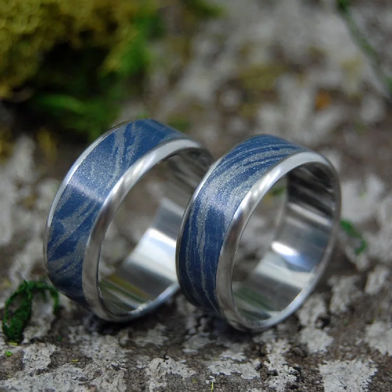 Inox Blue Katana | Steel & Blue M3 Wedding Bands As Seen On "The Orville" Tv Show