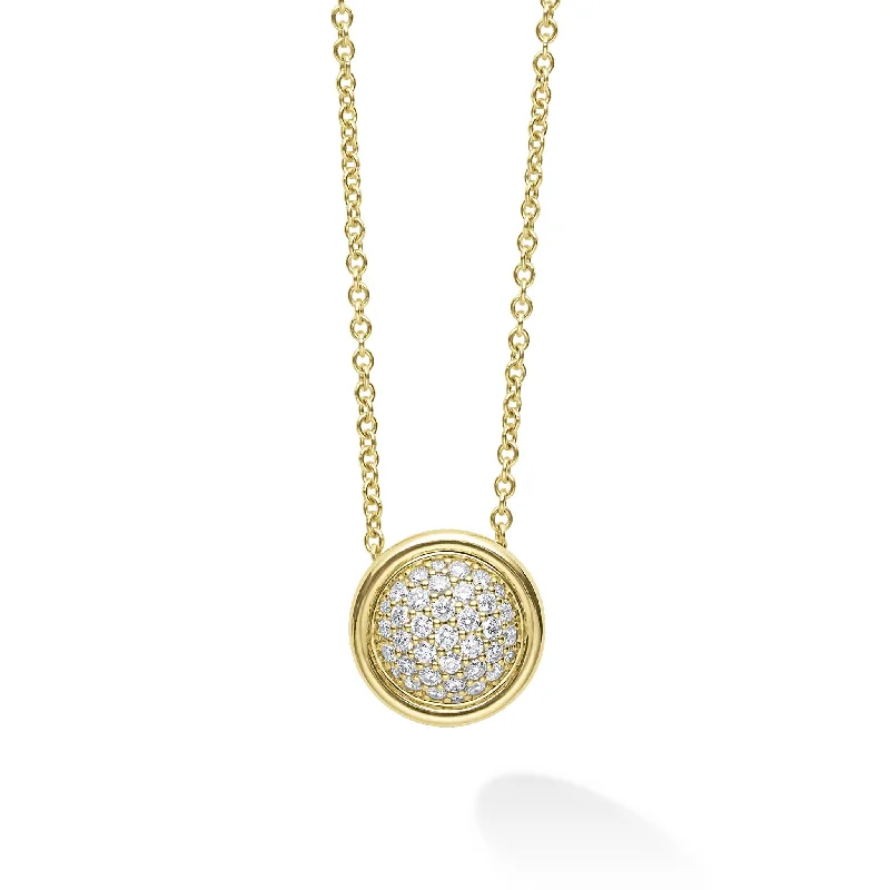 round pendant necklaces for women-Meridian 18K Gold Diamond Circle Pendant Necklace