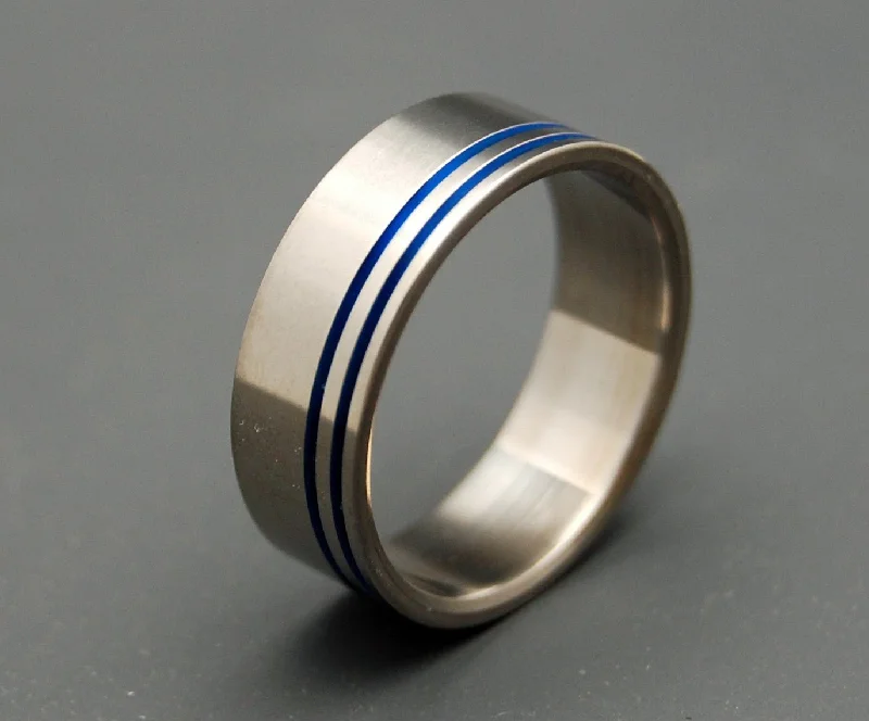 Royal Oracle | Men's Blue Anodized & Titanium Wedding Ring