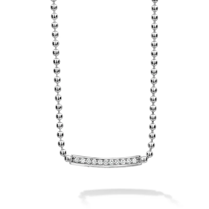 fashion necklaces for women-Caviar Spark Small Station Diamond Beaded Necklace