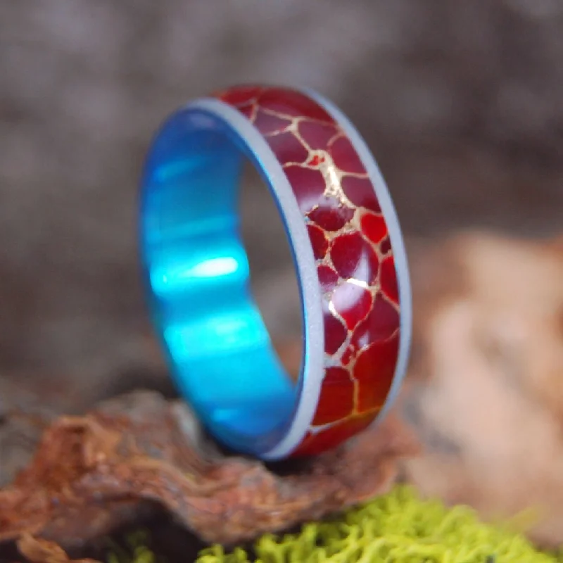 Red Sun | Men's Red Jasper & Titanium Wedding Ring