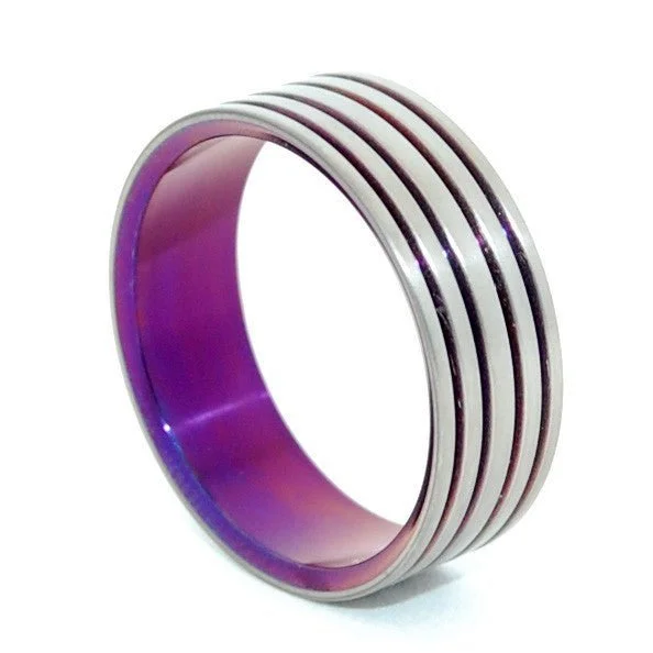 Many Paths | Men's Purple & Titanium Wedding Ring