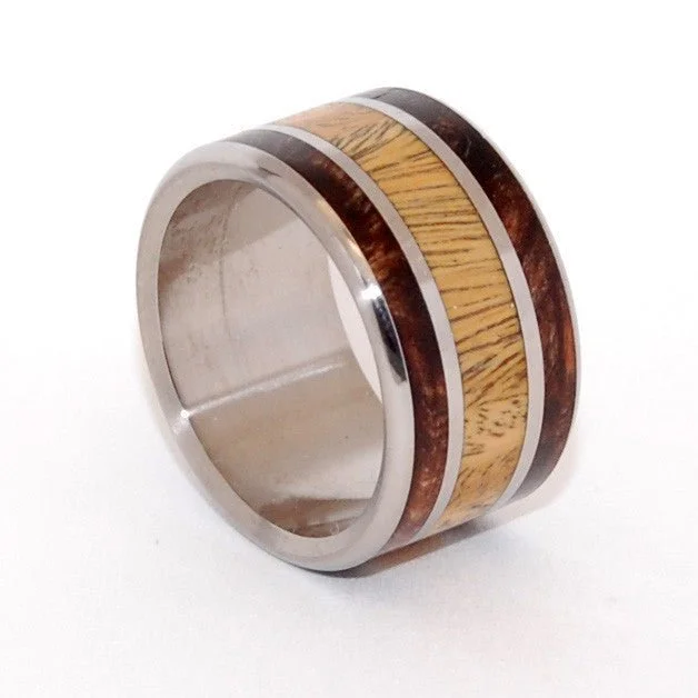 Meet Me | Men's Ancient Kauri, Desert Ironwood & Titanium Wedding Ring