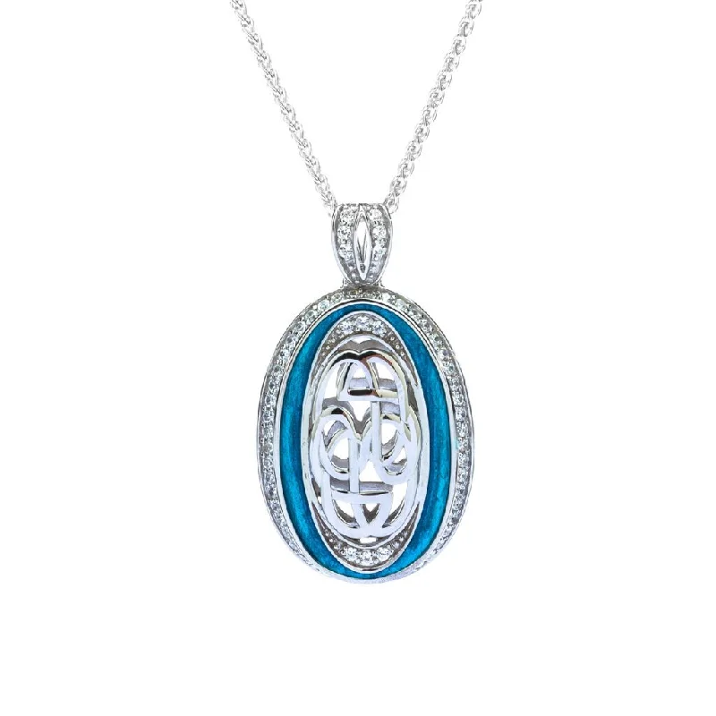 classic necklaces for women-Silver Path of Life Enamel Pendant Large