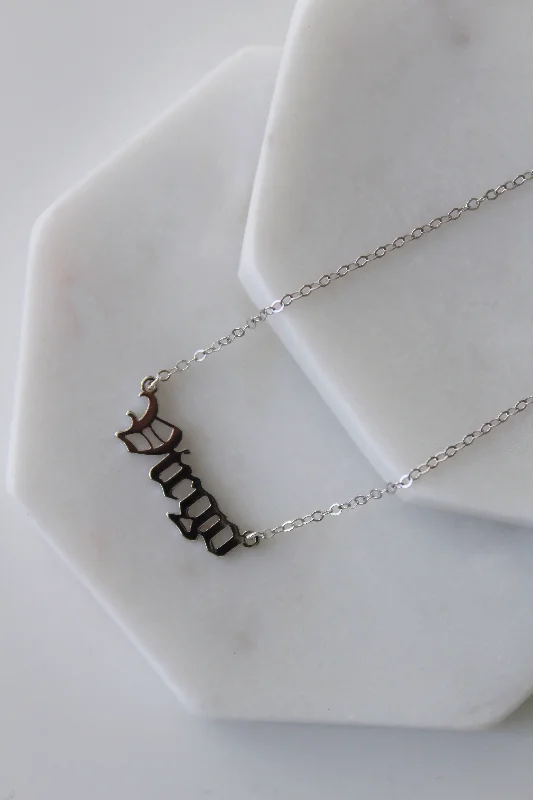 wedding necklaces for women-Old English Zodiac Sign Necklace