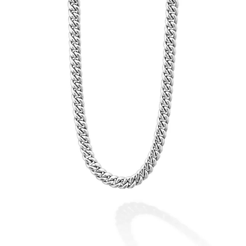 cross necklaces for women-Anthem Silver Curb Chain Necklace | 8mm