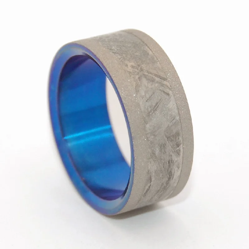 Fly Me To The Moon | Men's Meteorite & Anodized Titanium Wedding Ring