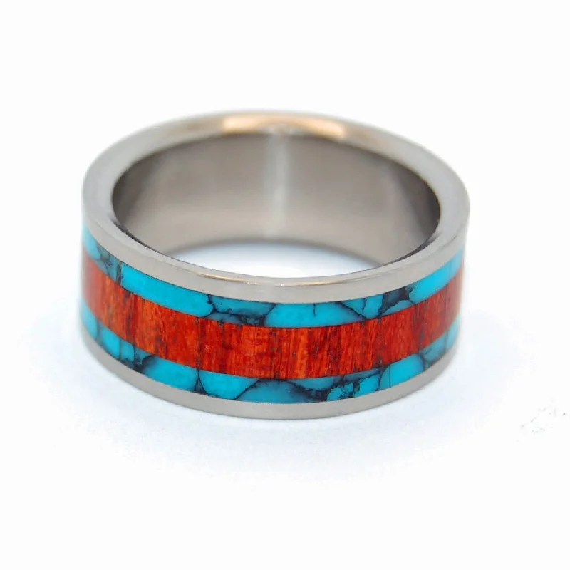 The Ring That Jack Built | Men's Turquoise, Bloodwood & Titanium Wedding Ring