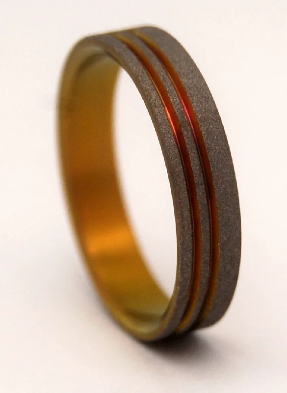 Chance Of Lightning | Men's Anodized Titanium Wedding Ring