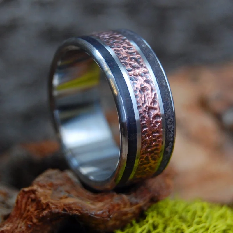 Neck Of The Moon | Men's Copper, Rosewood, Lava & Titanium Wedding Ring