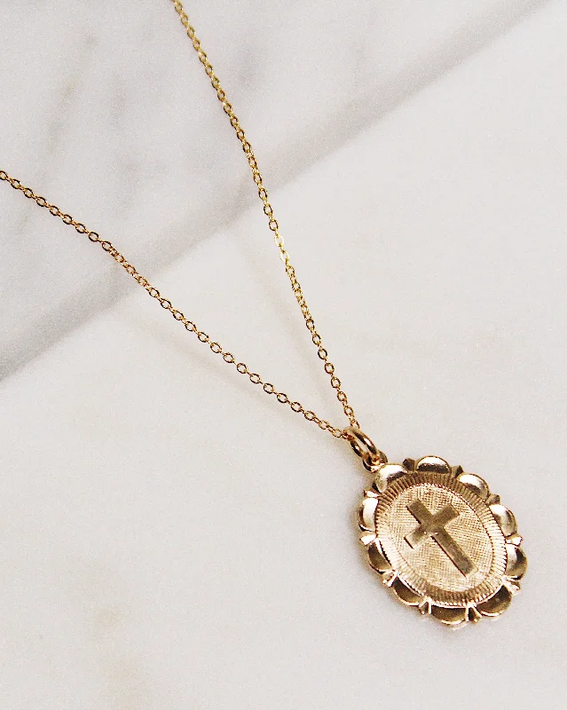 solid gold necklaces for women-Holy Cross Necklace