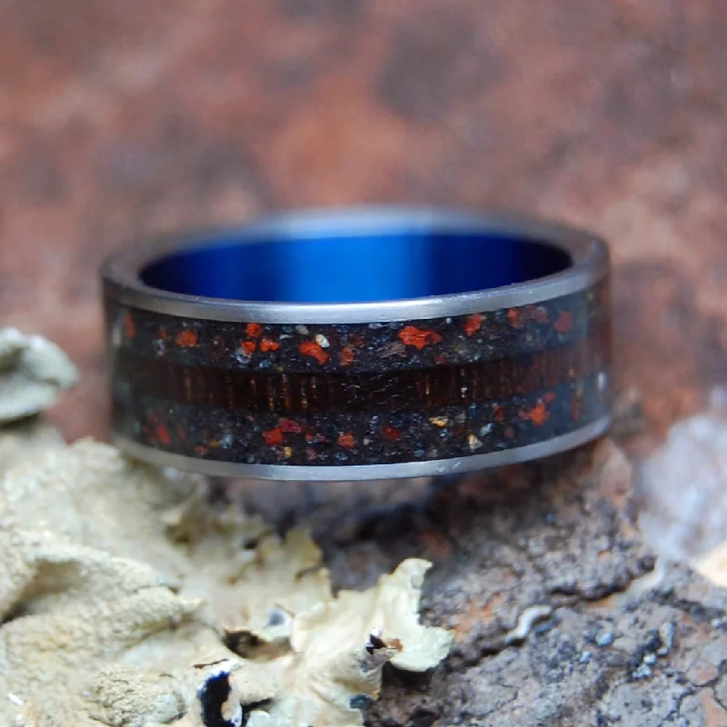 Cool Across The Land | Men's Wood, Beach Sand & Titanium Wedding Ring