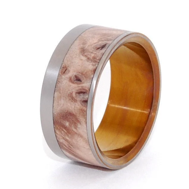 Purr | Men's Wood, Bronze & Titanium Wedding Ring