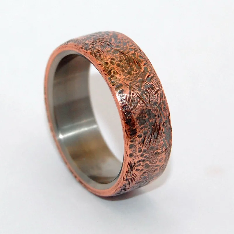 Beaten Copper | Men's Copper & Titanium Wedding Ring