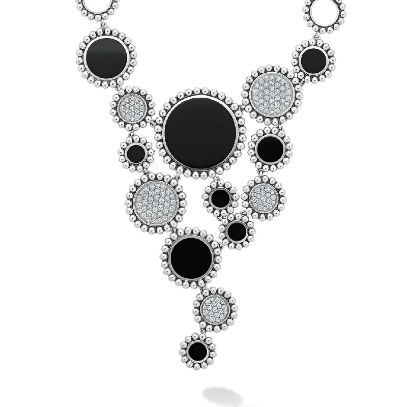 luxury necklaces for women-Maya Onyx and Diamond Statement Bib Necklace