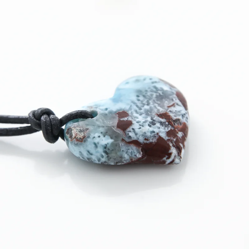 bridal necklaces for women-Heart Larimar Hapuna