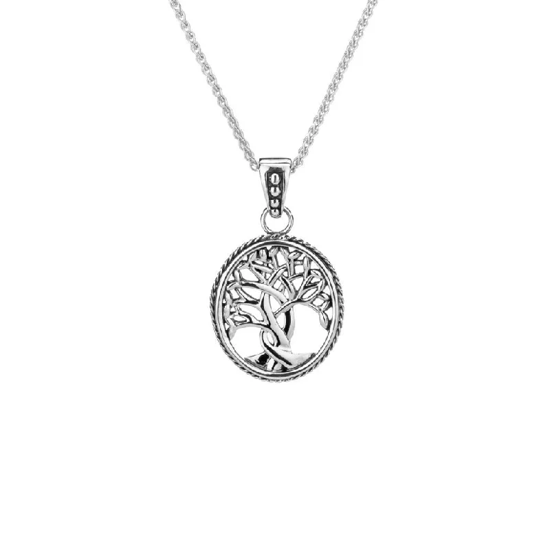 holiday necklaces for women-Silver Tree of Life Pendant Small