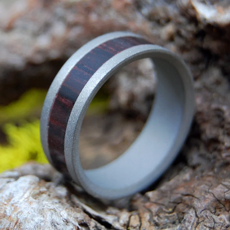 Blasted Coco | Men's Cocobolo Wood & Titanium Wedding Ring