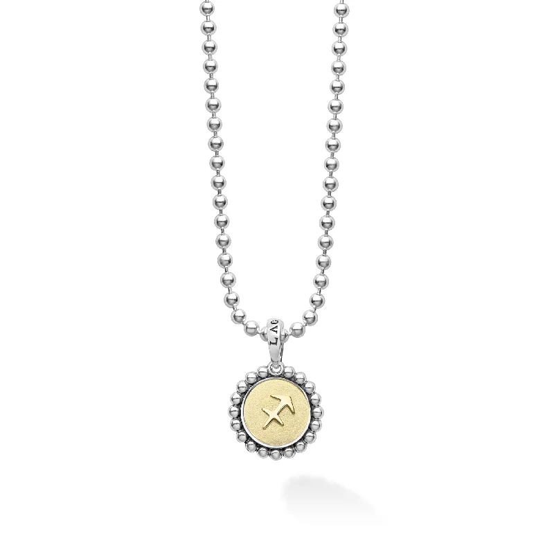 wedding necklaces for women-Signature Caviar Sagittarius Zodiac Charm Necklace