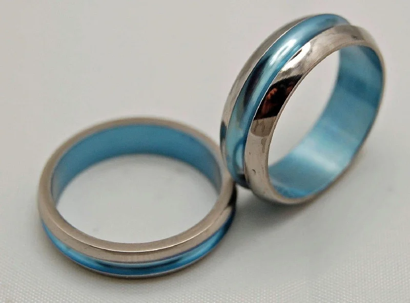 Starboard | Blue Titanium - Unique Wedding Ring Sets