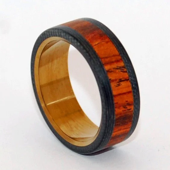 Because He Can | Men's Cocobolo Wood, Carbon Fiber & Titanium Wedding Ring