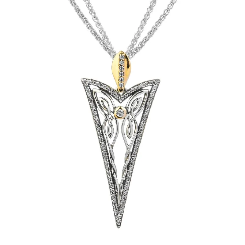 gold chain necklaces for women-Silver and 10k Gold Butterfly Gateway Pendant