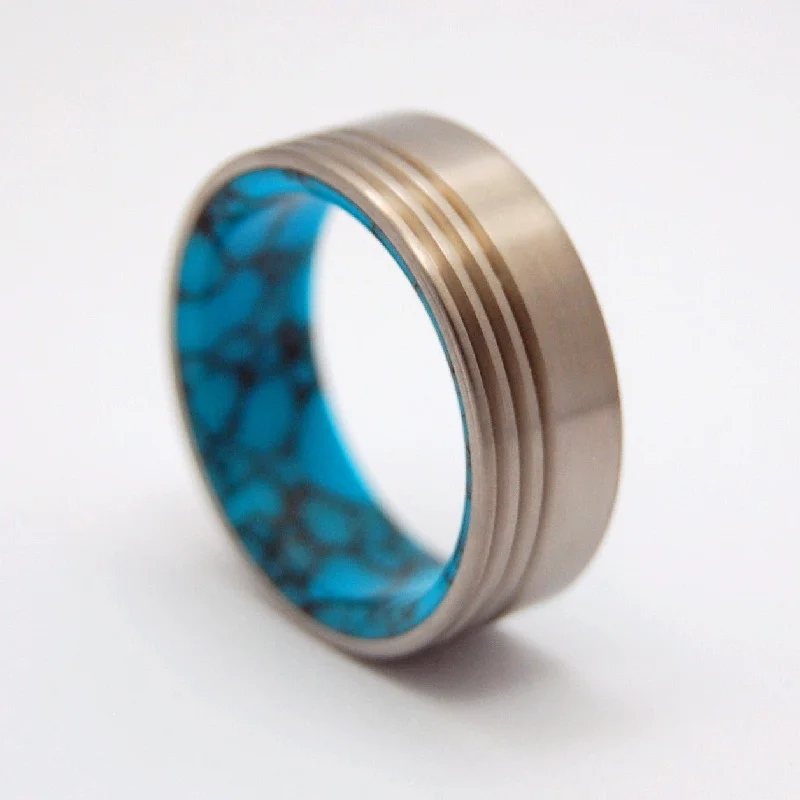 Lake Baikal Concerto | Men's Turquoise & Titanium Wedding Ring