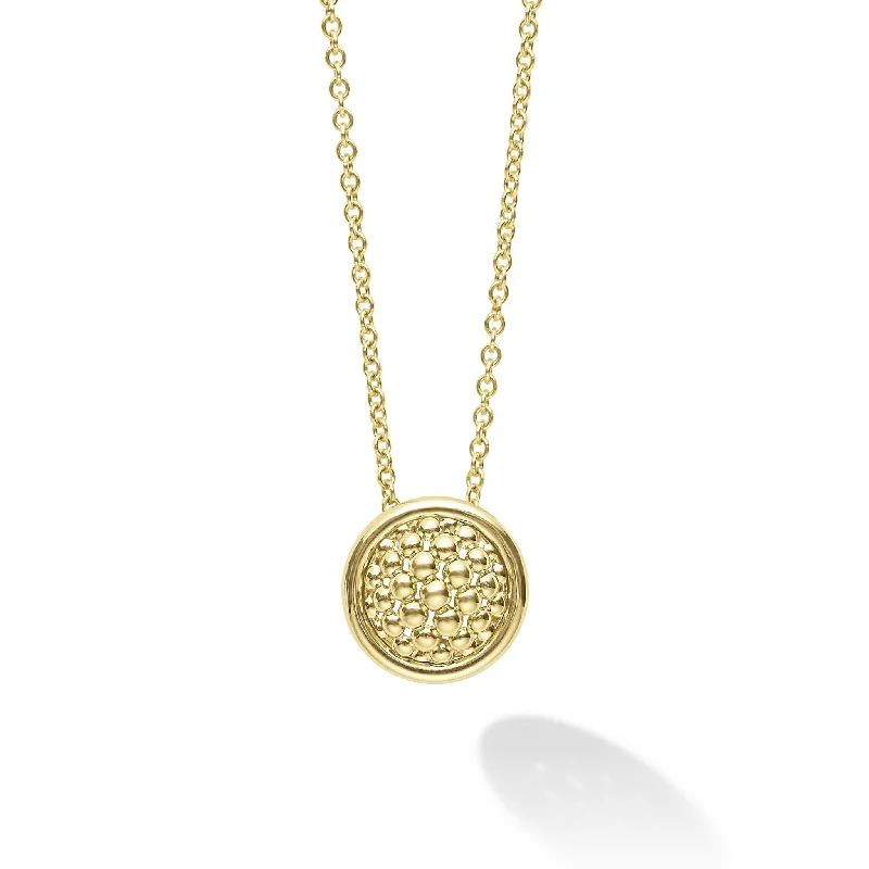 fine jewelry necklaces for women-Meridian 18K Gold Circle Pendant Necklace