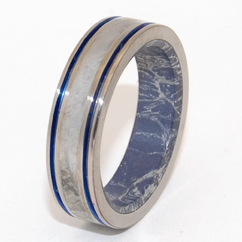 Moon And Sky | Men's Meteorite, Mokume Gane & Titanium Wedding Ring