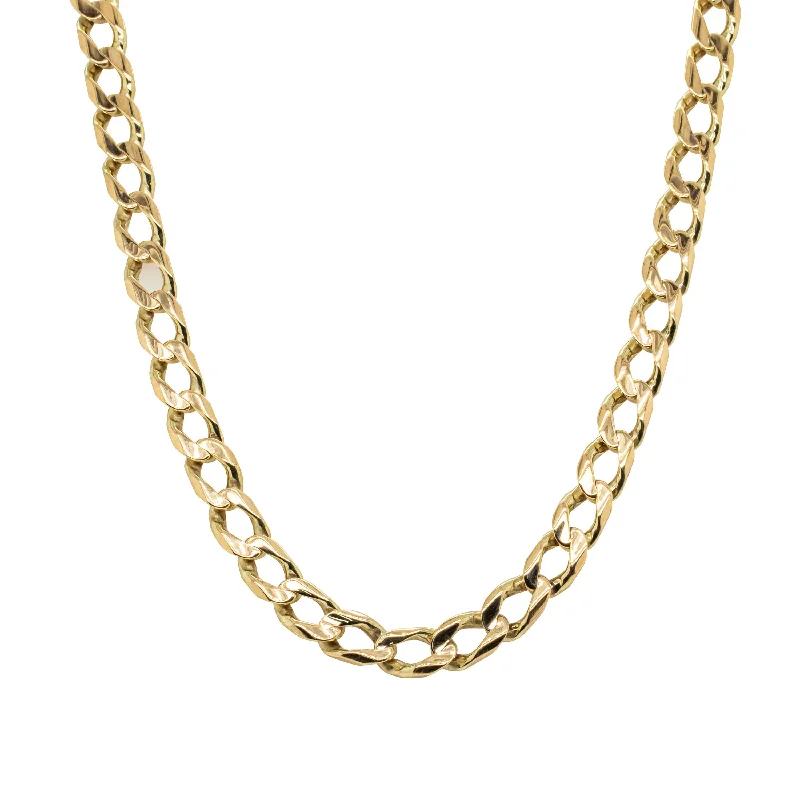 trendy necklaces for women-Deja Vu 9ct Yellow Gold Curb Link Necklace