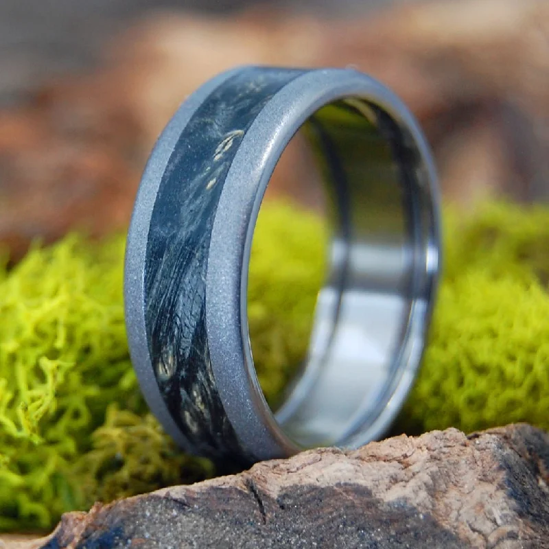 Pop-A-Top Wedding Ring | Black Box Elder Wood With Beer Bottle Opening Interior - Men's Ring