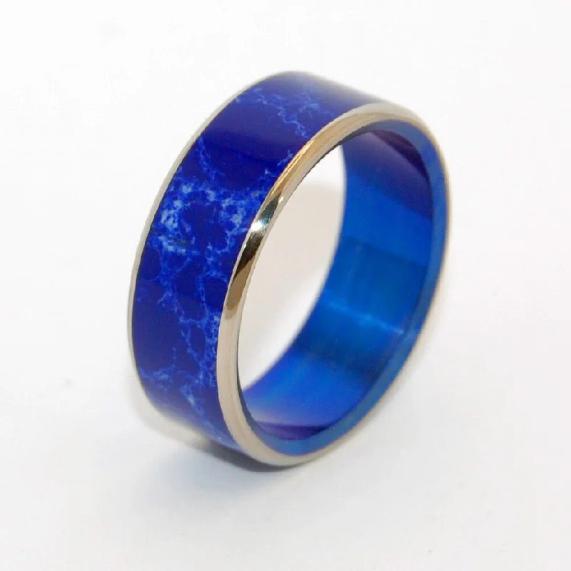 Where Blue Stars Shine Blue | Men's Stone & Titanium Wedding Ring