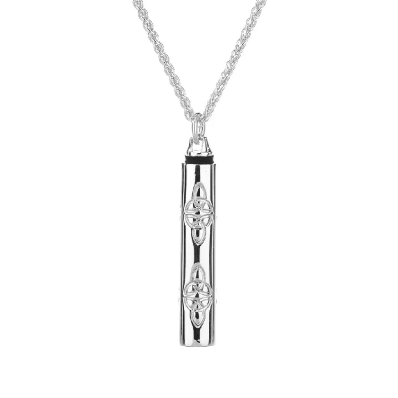 modern pendant necklaces for women-Silver Celtic Trinity Keepsake Vial